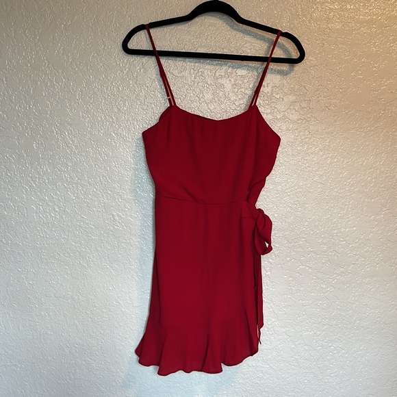 NWT Lulus Love's Young Dream Red Wrap Dress - Picture 4 of 7